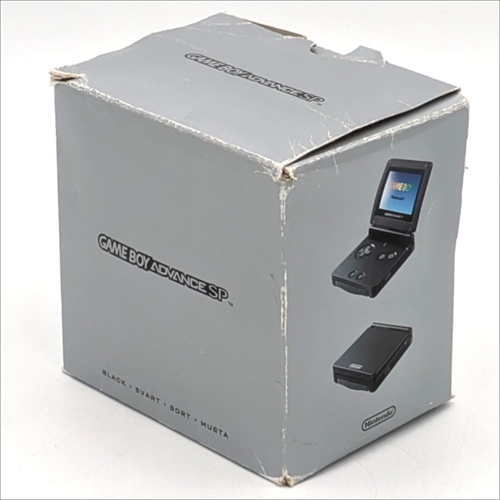 Gameboy Advance SP - Model AGS-001 - Black - Original Box - Console - SNR XEH17765915 (B Grade) (Used)
